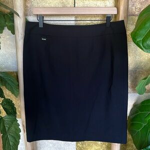 Calvin Klein Women’s Back Slit Pencil Zip-Up Black Mini Lined Skirt, Size 12P